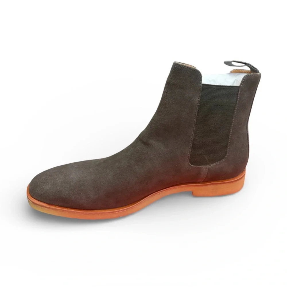 Men's Gray Suede Chelsea Boots